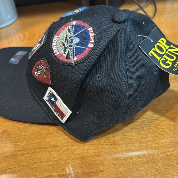NEW Top Gun Hat Cap black with patches - Picture 2 of 4